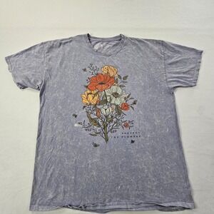 Protect the Flowers Tree Hugger Nation Purple Short Sleeve T-Shirt Adult L